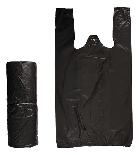 Bolsa Basura Negra Plástica Camiseta 40x50 Cm X100 Unidades