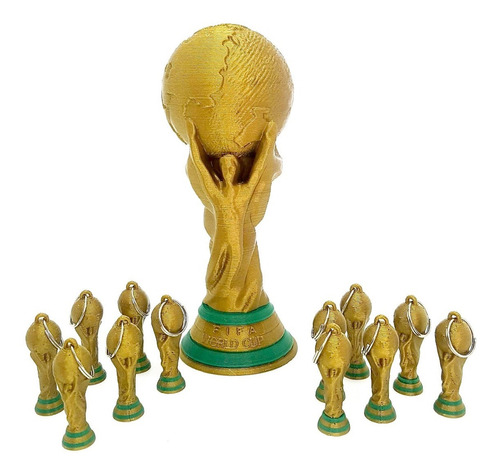 Kit Cumpleaños Copa Mundial 21cm + 10 Copas Souvenir Llavero