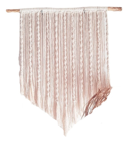 Tapiz De Pared Pina En Macrame Color Crudo 0,75x0,80cm