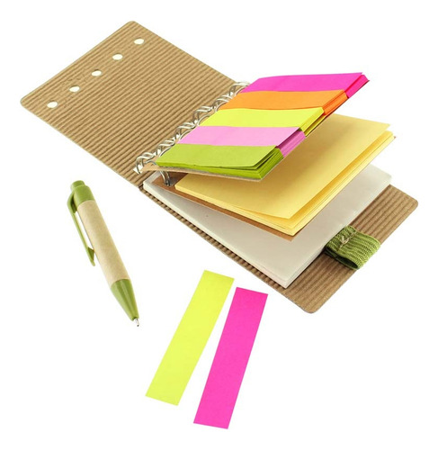 Libreta Mini Ecológica Con Notas Adhesivas Y Lápiz