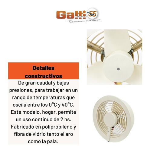 Imagen 6 de 10 de Extractor De Aire P/ Baño / Cocina 30 Cm P/ Pared Gatti Vent