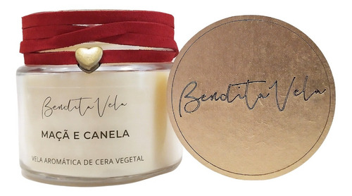 Imagem 4 de 4 de Vela Aromática Vegetal Maçã E Canela 140 G - Bendita Vela