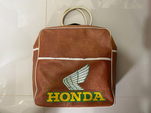 Bolso Botas Motocross Honda Antiguo Vintage Cuero