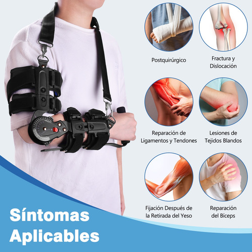 Codera Ortopedica Ferula Post-operatorio Extensible Soporte Derecha Negro