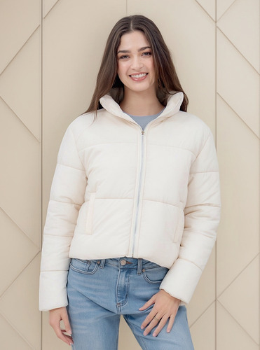 Chamarra Para Mujer Crop Padding With String Forever 21