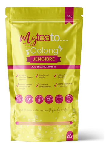 Té Oolong Jengibre, Myteato, Origen China, 80 G.