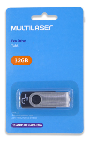 Imagem 3 de 5 de 20 Pen Drive Twist 32gb Usb Multilaser - 20 Cartelas