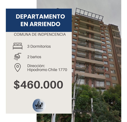 Arriendo Depto. Independencia - Hipodromo Chile 1770 3h2b