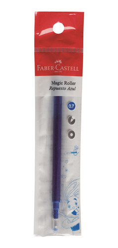 Imagen 2 de 4 de Combo 6 Roller Magic+6 Repuestos Azules Faber-castell