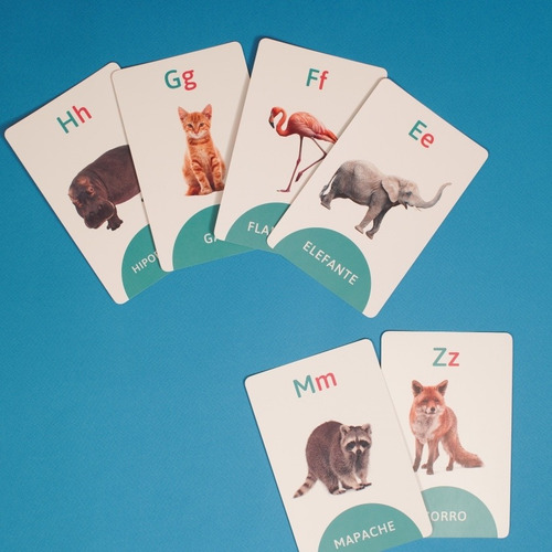 Imagen 7 de 10 de Cartas Didácticas Infantiles Con El Abecedario Y Animales