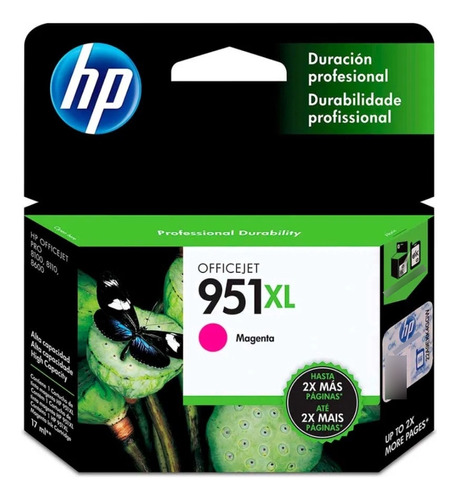 Cartucho De Tinta Hp 951xl Magenta Original (cn047al), 17 Ml