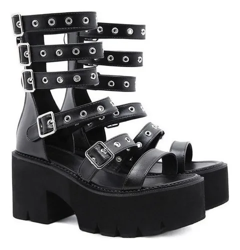 Zapatos De Plataforma Hueca De Tac Zapatos G ticos De Mujer