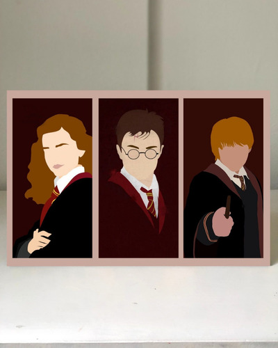 Cuadro Harry Potter Ron Hermione Personalizado 20x30cm 