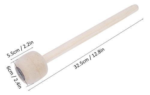Maza Para Batería Bass Stick Lana Felt Head Percussion
