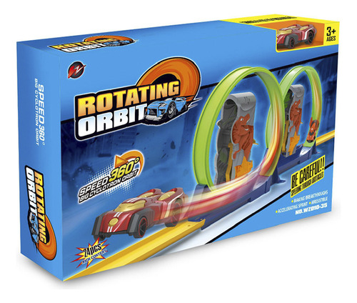 Rotating Orbit Pista Dinosaurio Doble Giro 360° Cksur0657 Color Azul y verde