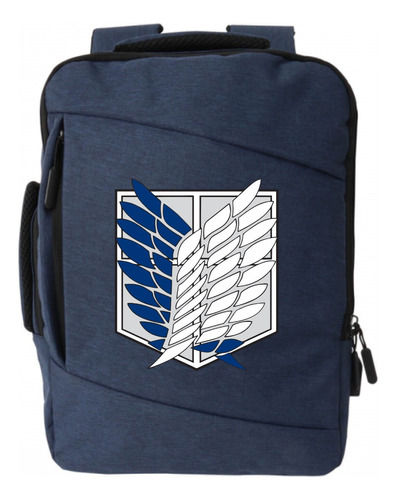 Morral Espalda Attack Of The Titans Maleta Portafolio Azul