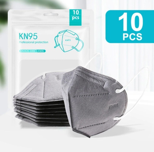 Mascarillas Kn95 Pack 10 Unid Certificada Gris