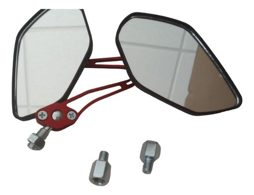 Chu Juego De Espejos Retrovisor Universal 10 Mm Flamas Rojo