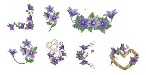 Pack Ponchados Flores Para Maquinas Bordadoras Matrices 6