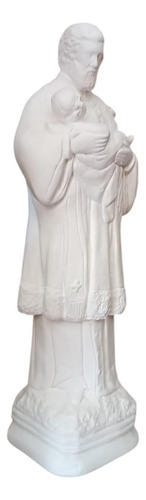 Estatua Réplica San Cayetano - Adeco Design En Yeso Blanco