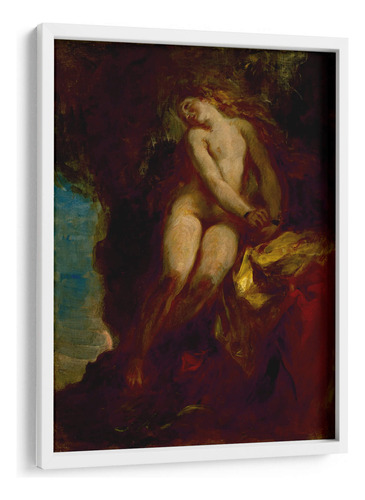 Cuadro Enmarcado Blanco Andrómeda 45x60, Eugène Delacroix