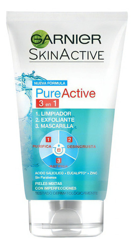 Limpiador Integral 3 En 1 De Arcilla Garnier Skin Active Tipo de piel Piel Mixta/Grasa