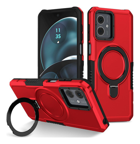 For Motorola Moto G14 Rotatable Ring Stand Hard Back Case