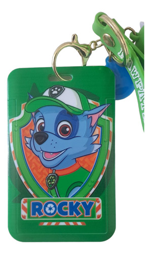 Llavero Rocky Paw Patrol Con Porta Tarjeta Sube