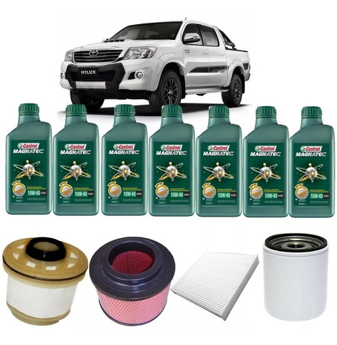 Kit Troca Óleo Filtro Castrol 10w40 Hilux Sw4 3.0 2005 2012