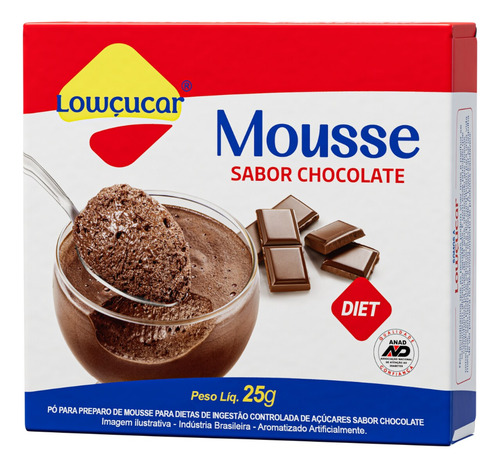 Mistura Mousse Diet Lowçucar 25g Sabores Diversos Kit Com 12