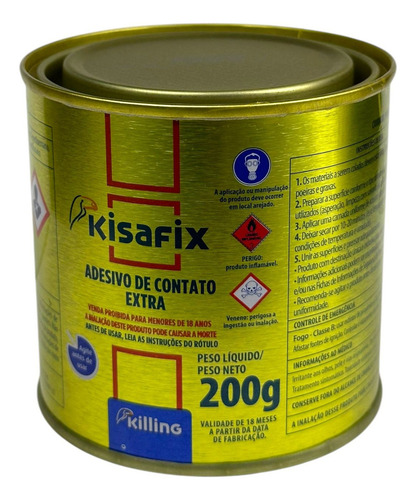 Cola Adesivo De Contato Kisafix Lata 200g