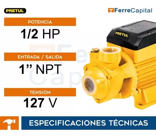 Bomba Para Agua Periférica 1/2 Hp Pretul Pretul BOAP-1/2P3