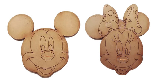 Figura Minnie-mickey Mouse Decorativo Mdf 3mm 50pzas