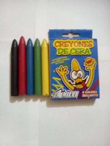  Creyones De Cera La Nieve 6 Colores