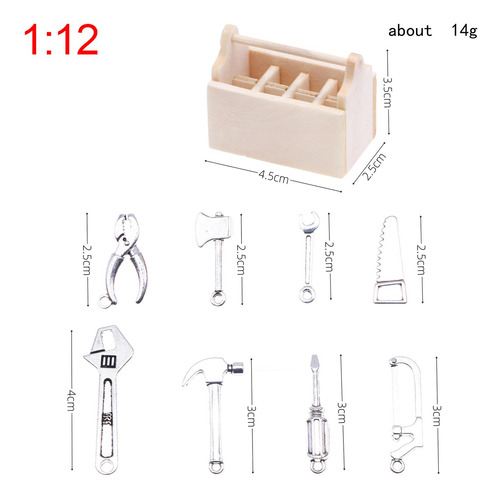3 Caja De Herramientas Para Casa De Muñecas, Caja De