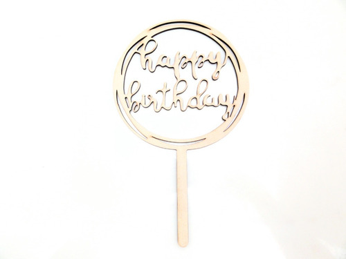 Imagen 1 de 4 de Cartel - Topper Cake Hb Circulo - Mdf / Fibrofacil