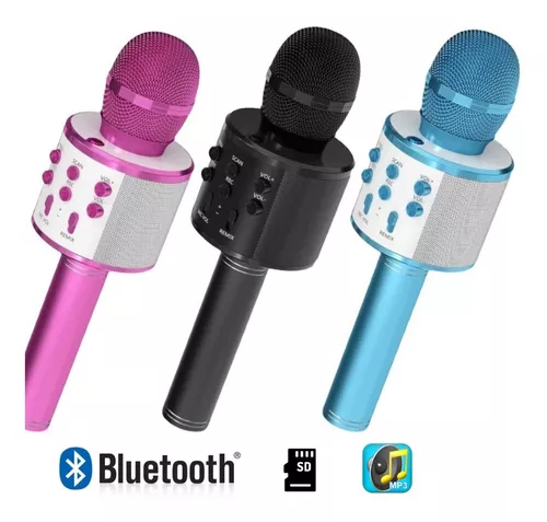 Microfone Bluetooth Sem Fio r Karaoke Reporter Cores Com