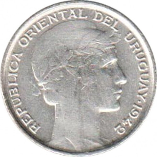 Moneda Uruguay 20 Cent 1942 Km 29 Plata 720 Impecable  Kj