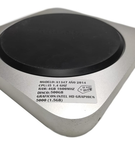 Imagen 5 de 5 de Mac Mini Pc Usado A1347 2014 Cpu I5 4gb Ram 500gb Disco