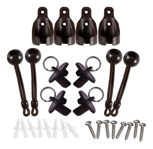 Kit Elastico + Tapa Extremo Soporte Montaje Universal Para 2