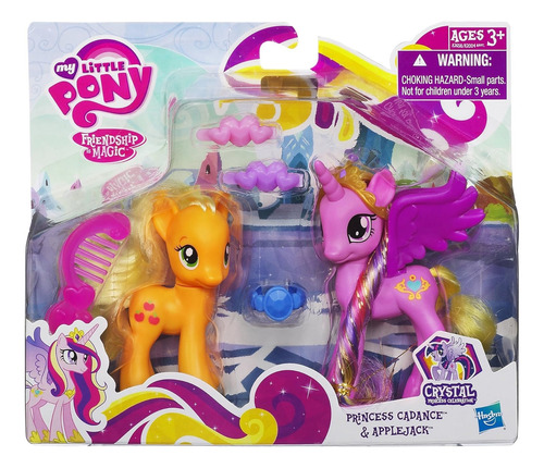 My Little Pony Princesa Cadence Y Applejack Crystal Figura