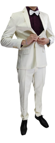 Imagen 8 de 10 de Ambro Traje Saco Y Pantalon Maxima Calidad Beige