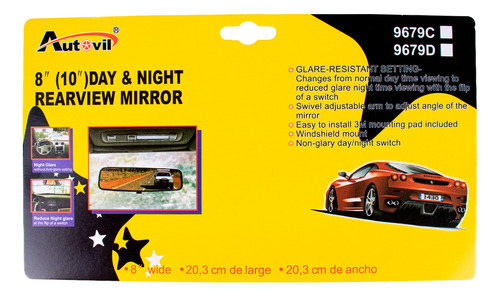 Espejo Retrovisor Interior Dia/noche 10 Pulgadas C/pegamento