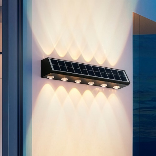 Lámpara Led Solar Para Exteriores - Iluminación De Pared Apta para ser colocada en ambientes exteriores Lámpara de pared con potencia de 12W