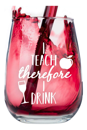 Divertida Copa Vino Tallo  I Teach For Fore Drink Un Gran