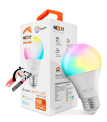 Foco Inteligente Nexxt Nhb-c120 Rgb Colores Alexa, Google