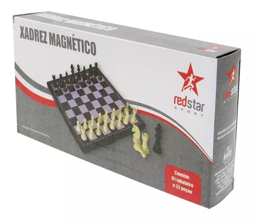 JOGO DE XADREZ DE PLASTICO - JOGO XADREZ DE TABULEIRO MAGNETICO