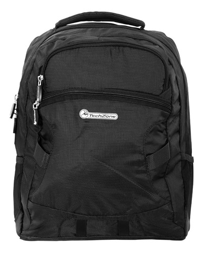 Backpack Portalaptop Techzone Modelo Clásico 14 Pulgadas Color Negro