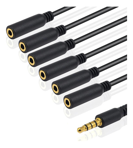 2 Cable Divisor De Extensión Para Auriculares Cable 1 A 6