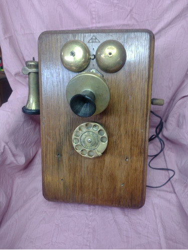 Antique, Gran Teléfono Antiguo De Pared, Funcionando!!